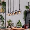 Koyoto Lampadario a sospensione, Lampada a sfera, Lampada a sospensione Écru, Nero, 5-Luci