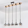 Koyoto Lampadario a sospensione, Lampada a sfera, Lampada a sospensione Écru, Nero, 5-Luci
