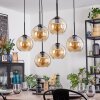 Koyoto Lampadario a sospensione, Lampada a sfera, Lampada a sospensione Ambrato, 6-Luci