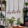 Koyoto Lampadario a sospensione, Lampada a sfera, Lampada a sospensione Écru, Nero, 3-Luci