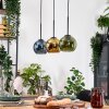 Koyoto Lampadario a sospensione, Lampada a sfera, Lampada a sospensione Écru, Nero, 3-Luci