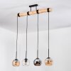 Koyoto Lampadario a sospensione, Lampada a sfera, Lampada a sospensione Écru, Nero, 4-Luci