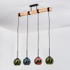 Koyoto Lampadario a sospensione, Lampada a sfera, Lampada a sospensione Écru, Nero, 4-Luci