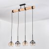 Koyoto Lampadario a sospensione, Lampada a sfera, Lampada a sospensione Écru, Nero, 4-Luci