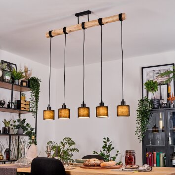 Bassagoda Lampadario a sospensione, Lampada a sospensione Écru, Nero, 5-Luci