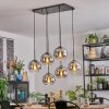 Koyoto Lampadario a sospensione, Lampada a sfera, Lampada a sospensione Cromo, Chiaro, Grigio fumo, 6-Luci
