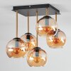 Koyoto Plafoniera, Lampada a sfera Oro, Nero, 5-Luci