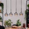 Koyoto Lampadario a sospensione, Lampada a sfera, Lampada a sospensione Écru, Nero, 4-Luci