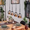 Koyoto Lampadario a sospensione, Lampada a sfera, Lampada a sospensione Écru, Nero, 4-Luci