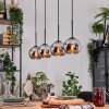 Koyoto Lampadario a sospensione, Lampada a sfera, Lampada a sospensione Écru, Nero, 4-Luci