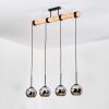 Koyoto Lampadario a sospensione, Lampada a sfera, Lampada a sospensione Écru, Nero, 4-Luci
