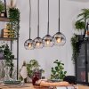 Koyoto Lampadario a sospensione, Lampada a sfera, Lampada a sospensione Écru, Nero, 4-Luci