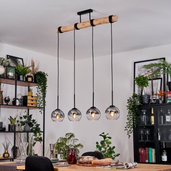 Koyoto Lampadario a sospensione, Lampada a sfera, Lampada a sospensione Écru, Nero, 4-Luci Koyoto Lampadario a sospensione, Lampada a sfera, Lampada a sospensione Écru, Nero, 4-Luci
