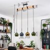 Koyoto Lampadario a sospensione, Lampada a sfera, Lampada a sospensione Écru, Nero, 4-Luci