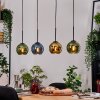 Koyoto Lampadario a sospensione, Lampada a sfera, Lampada a sospensione Écru, Nero, 4-Luci