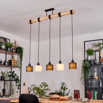 Bassagoda Lampadario a sospensione, Lampada a sospensione Écru, Nero, 5-Luci