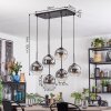 Koyoto Lampadario a sospensione, Lampada a sfera, Lampada a sospensione Chiaro, Grigio fumo, 6-Luci