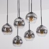 Koyoto Lampadario a sospensione, Lampada a sfera, Lampada a sospensione Chiaro, Grigio fumo, 6-Luci