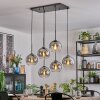 Koyoto Lampadario a sospensione, Lampada a sfera, Lampada a sospensione Chiaro, Grigio fumo, 6-Luci