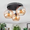 Koyoto Plafoniera, Lampada a sfera 30 cm Ambrato, 3-Luci