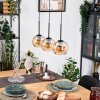 Koyoto Lampadario a sospensione, Lampada a sfera, Lampada a sospensione Écru, Nero, 3-Luci
