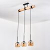 Koyoto Lampadario a sospensione, Lampada a sfera, Lampada a sospensione Écru, Nero, 3-Luci