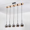 Koyoto Lampadario a sospensione, Lampada a sfera, Lampada a sospensione Écru, Nero, 5-Luci