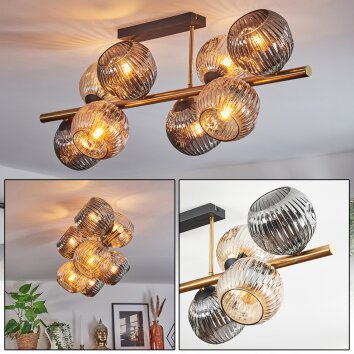 Ripoll Plafoniera, Lampada a sfera Oro, Nero, 8-Luci Ripoll Plafoniera, Lampada a sfera Oro, Nero, 8-Luci