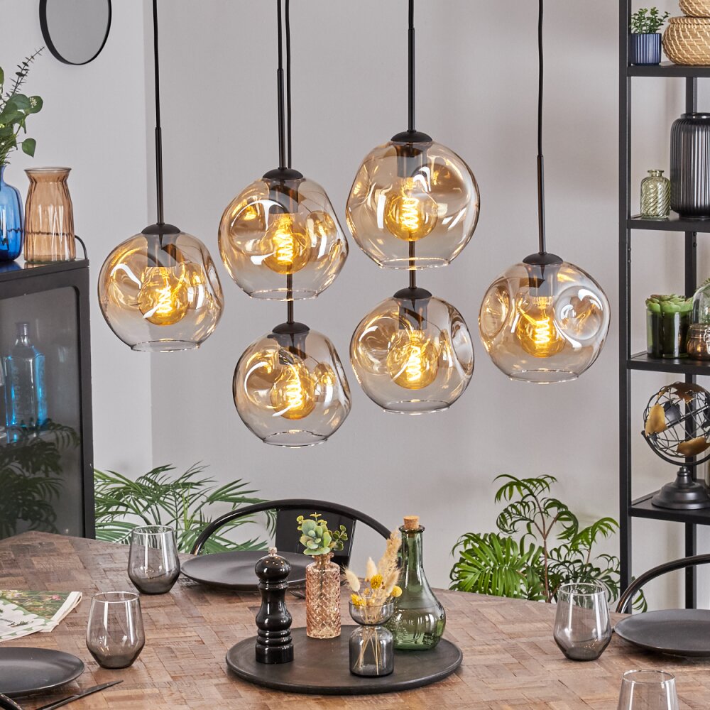 Ripoll Lampadario a sospensione, Lampada a sfera, Lampada a sospensione Ambrato, Chiaro, 6-Luci main product photo