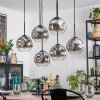 Ripoll Lampadario a sospensione, Lampada a sfera, Lampada a sospensione Cromo, Chiaro, Grigio fumo, 6-Luci
