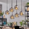 Ripoll Lampadario a sospensione, Lampada a sfera, Lampada a sospensione Cromo, Chiaro, Grigio fumo, 6-Luci