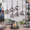 Ripoll Lampadario a sospensione, Lampada a sfera, Lampada a sospensione Cromo, Chiaro, Grigio fumo, 6-Luci