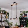 Koyoto Lampadario a sospensione, Lampada a sfera, Lampada a sospensione Écru, Nero, 3-Luci