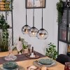 Koyoto Lampadario a sospensione, Lampada a sfera, Lampada a sospensione Écru, Nero, 3-Luci