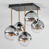 Gastor Plafoniera, Lampada a sfera Oro, Nero, 5-Luci