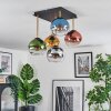 Koyoto Plafoniera, Lampada a sfera Oro, Nero, 5-Luci