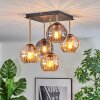 Koyoto Plafoniera, Lampada a sfera Oro, Nero, 5-Luci