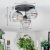 Koyoto Plafoniera, Lampada a sfera Chiaro, Grigio fumo, 3-Luci