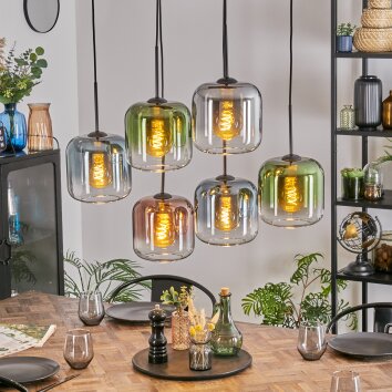 Lauden Lampadario a sospensione, Lampada a sospensione Blu, Verde, Chiaro, Ramato, Grigio fumo, 6-Luci