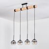 Koyoto Lampadario a sospensione, Lampada a sfera, Lampada a sospensione Écru, Nero, 4-Luci