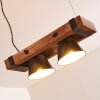 Oksbol Lampada a Sospensione Legno scuro, Nero, 2-Luci