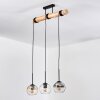 Koyoto Lampadario a sospensione, Lampada a sfera, Lampada a sospensione Écru, Nero, 3-Luci