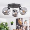 Gastor Plafoniera, Lampada a sfera 25 cm Grigio fumo, 3-Luci