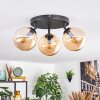 Gastor Plafoniera, Lampada a sfera 25 cm Ambrato, 3-Luci