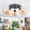 Gastor Plafoniera, Lampada a sfera 25 cm Ambrato, 3-Luci