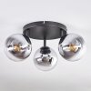 Gastor Plafoniera, Lampada a sfera Cromo, Chiaro, Grigio fumo, 3-Luci