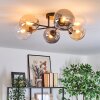 Gastor Plafoniera, Lampada a sfera 62 cm Ambrato, Chiaro, Grigio fumo, 6-Luci