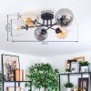 Gastor Plafoniera, Lampada a sfera 62 cm Ambrato, Chiaro, Grigio fumo, 6-Luci