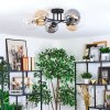 Gastor Plafoniera, Lampada a sfera 62 cm Ambrato, Chiaro, Grigio fumo, 6-Luci
