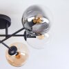 Gastor Plafoniera, Lampada a sfera 62 cm Ambrato, Chiaro, Grigio fumo, 6-Luci